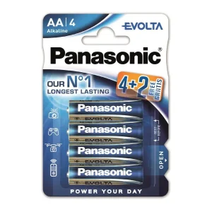 Батарейка Panasonic EVOLTA лужна AA блістер, 6 шт., LR6EGE/6B2F UA